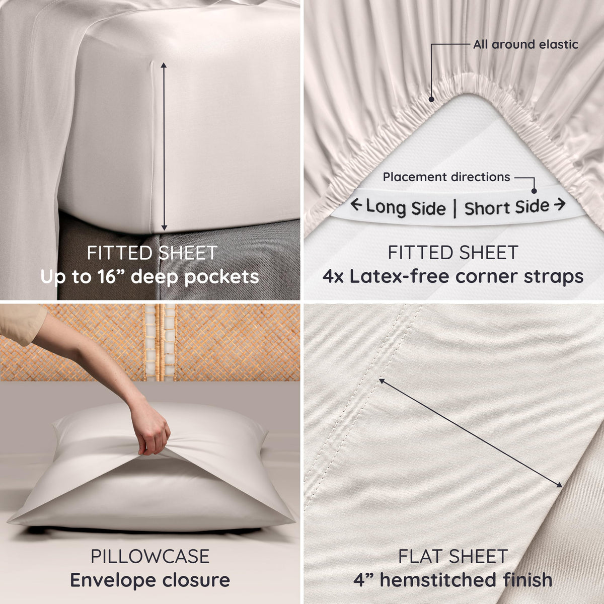 Bambaw king-size pocket fit shows compatibility with up to 16-inch mattresses