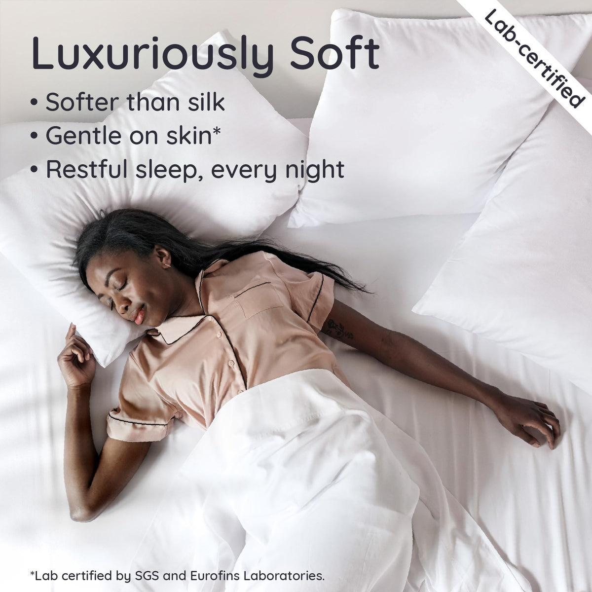 Bambaw King white fitted sheet demonstrates deep-pocket fit for tall mattresses.