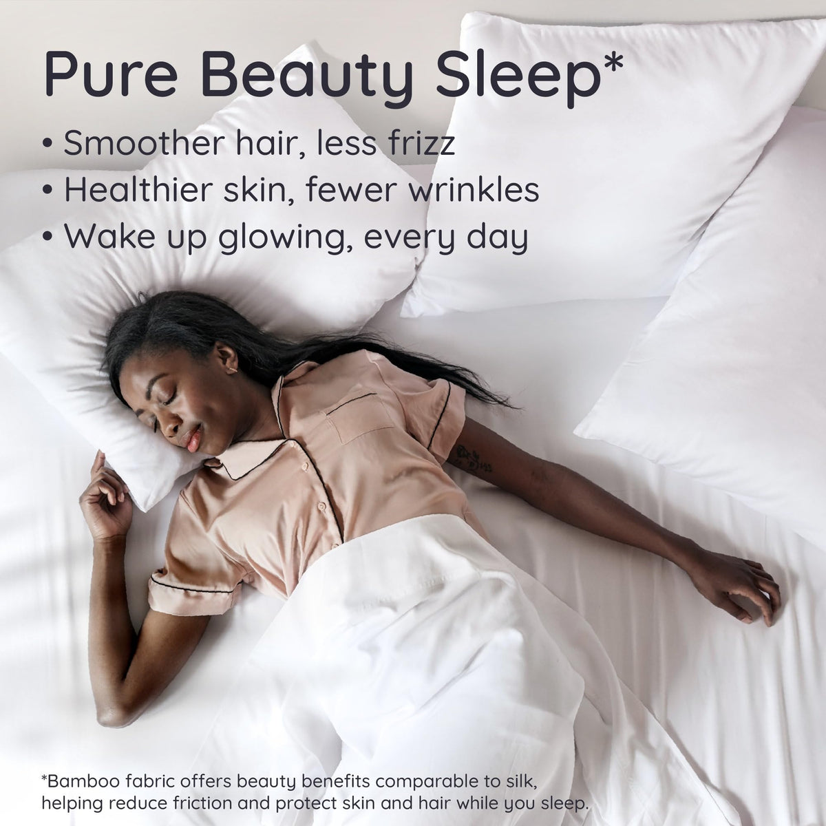 Breathable weave on Bambaw pillowcase enhances airflow during sleep.