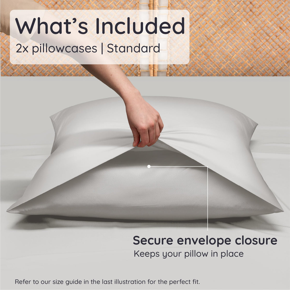 Bambaw pillowcase cooling fabric texture emphasizing smooth touch