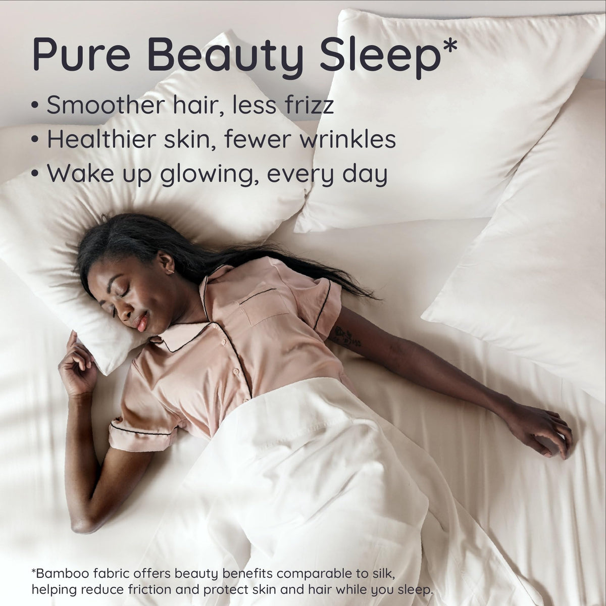 Queen-size pillowcase on bed showcases elegant ivory color.