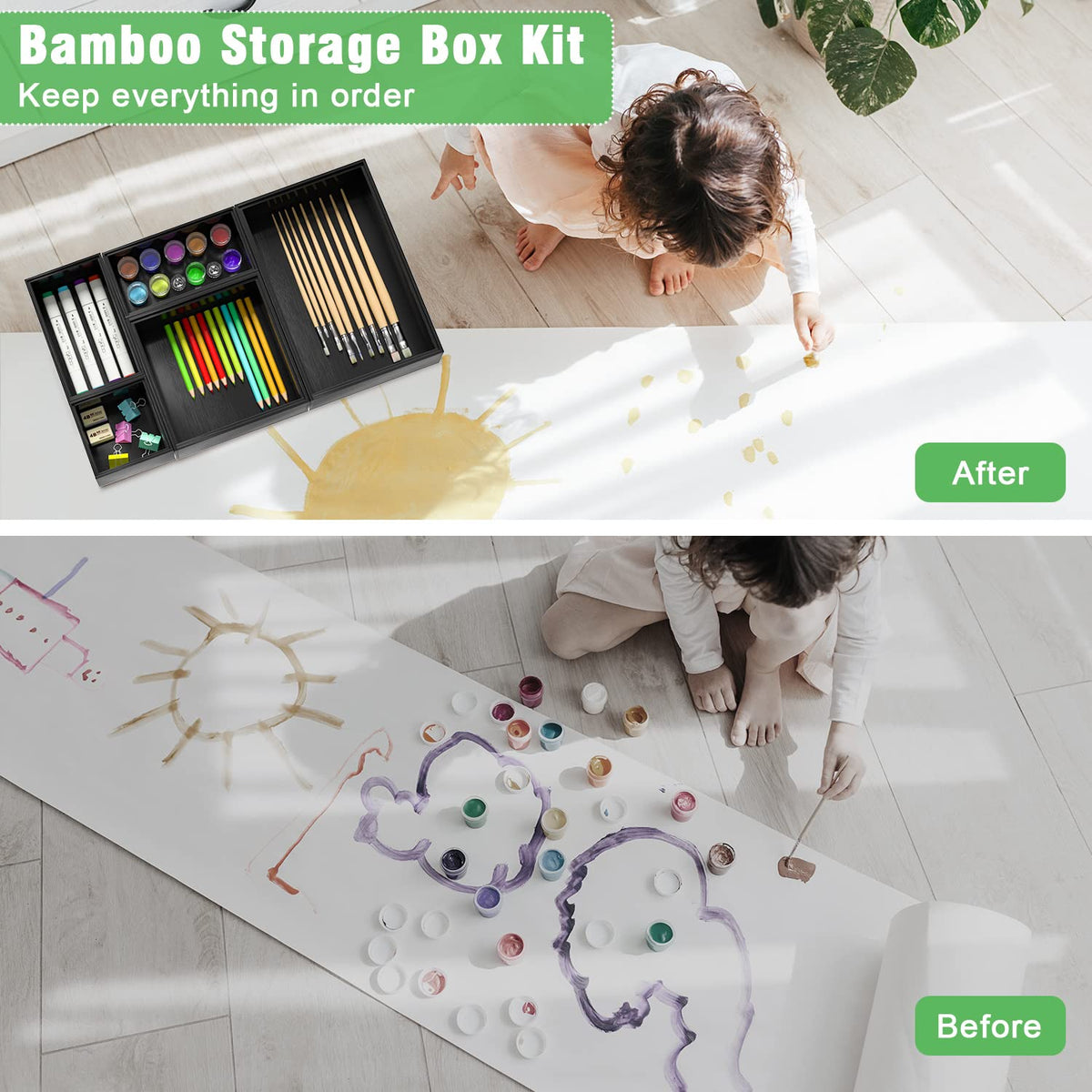 Bambloom kitchen utensil holder dividers separate silverware neatly.
