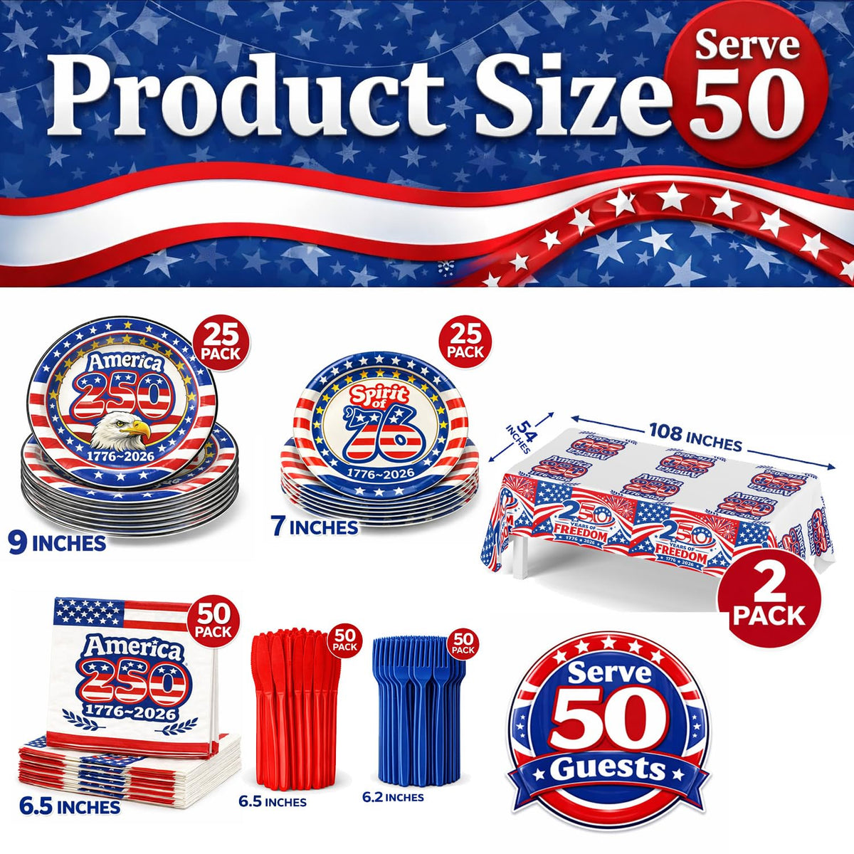 Bambluby 250th anniversary dessert plates add patriotic flair to treats