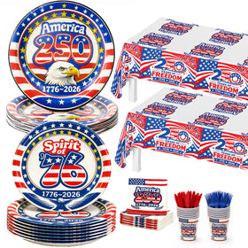 Bambluby 250th anniversary dinner plates for festive Independence Day dining