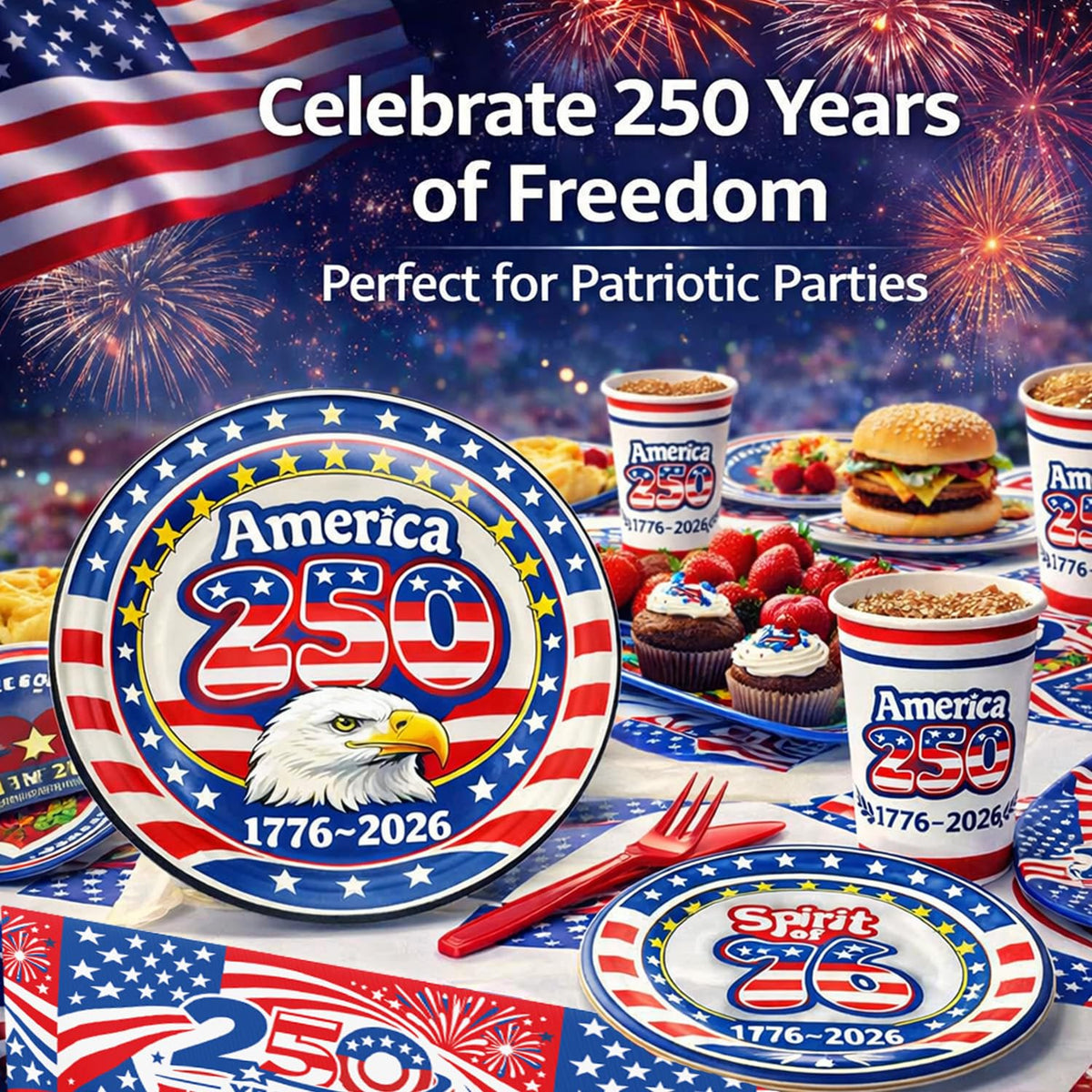 Bambluby USA flag table covers protect surfaces and enhance decor
