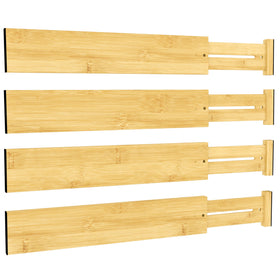 BAMEOS bamboo drawer divider, 3-inch high, keeps utensil drawer neatly organized.