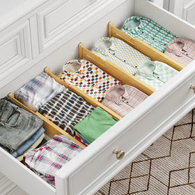 BAMEOS bamboo drawer divider no installation allows quick setup without tools