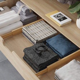 BAMEOS bamboo divider set in a bedroom drawer keeping items neatly separated