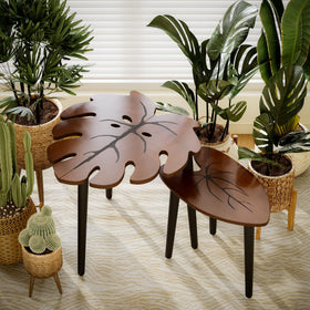 BAMEOS dark brown tabletop with black legs for versatile decor.