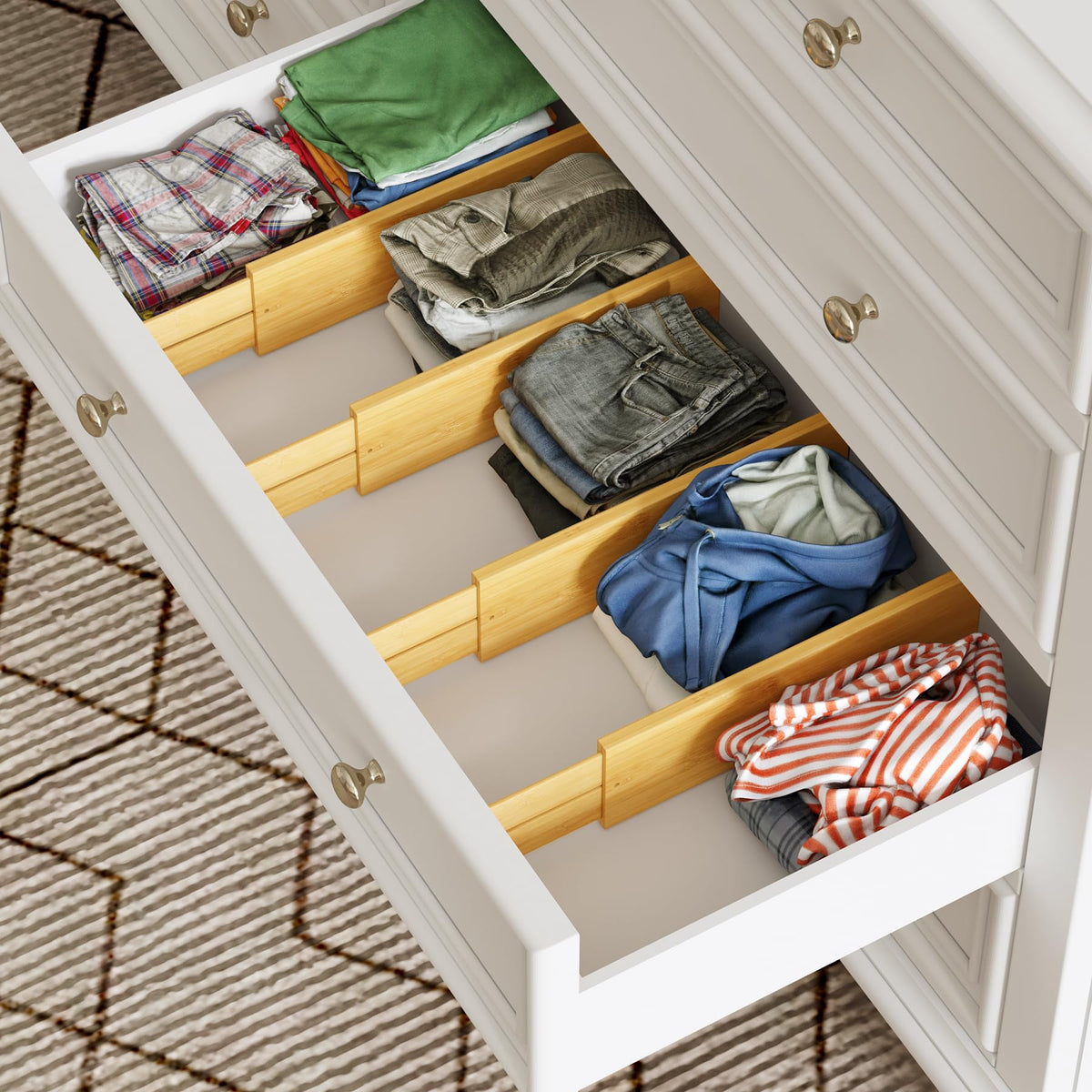 BAMEOS office drawer separator keeping stationery neatly sorted.