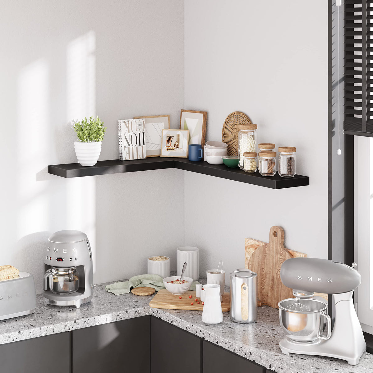 BAMEOS shelf in bathroom for toiletries and towels