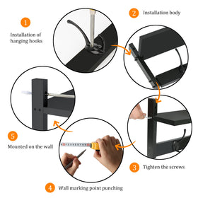 BAMEOS long 28.9-inch shelf fits in bedrooms, living rooms, or offices.