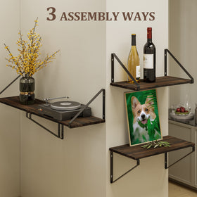 BAMEOS versatile shelf used as wall decor in a living room setting