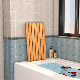 Bamfan bamboo bath mat suitable for indoor and outdoor spaces