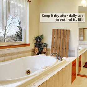 Bamfan bamboo bath mat walnut easy-clean surface stays tidy with a quick wipe
