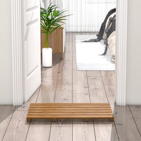 Bamfan bamboo bath mat walnut eco-friendly material supports sustainable homes