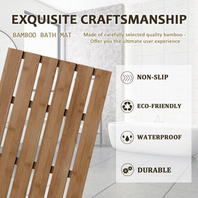 Bamfan bamboo bath mat walnut ideal for beachside homes and spa areas