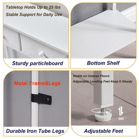BAMGROW narrow console table with fabric drawers in compact hallway use.