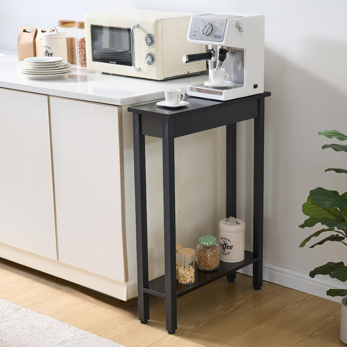 BAMGROW slim entryway table behind sofa extension idea for decor.