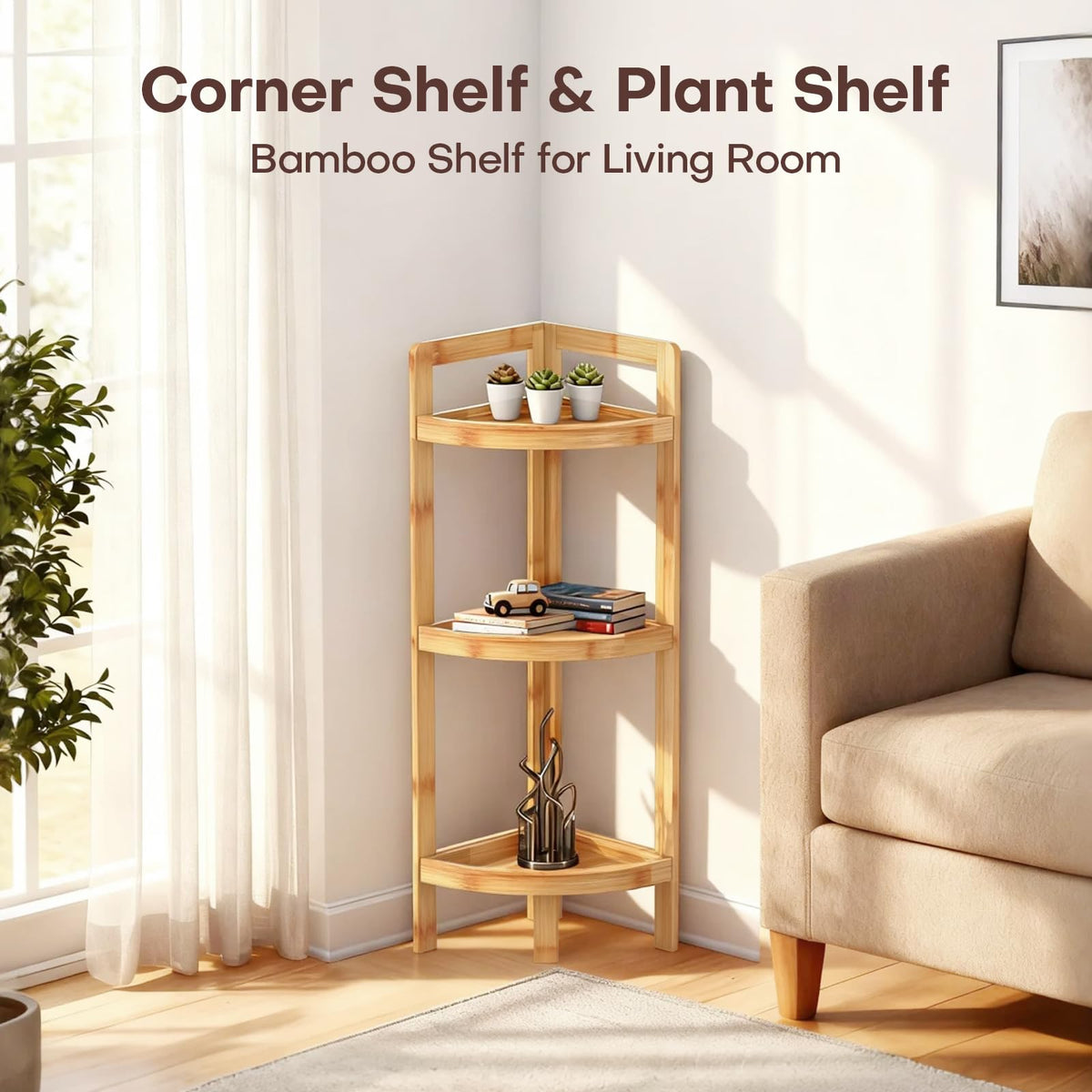 BAMHIGHS living room decor shelf adds style without clutter