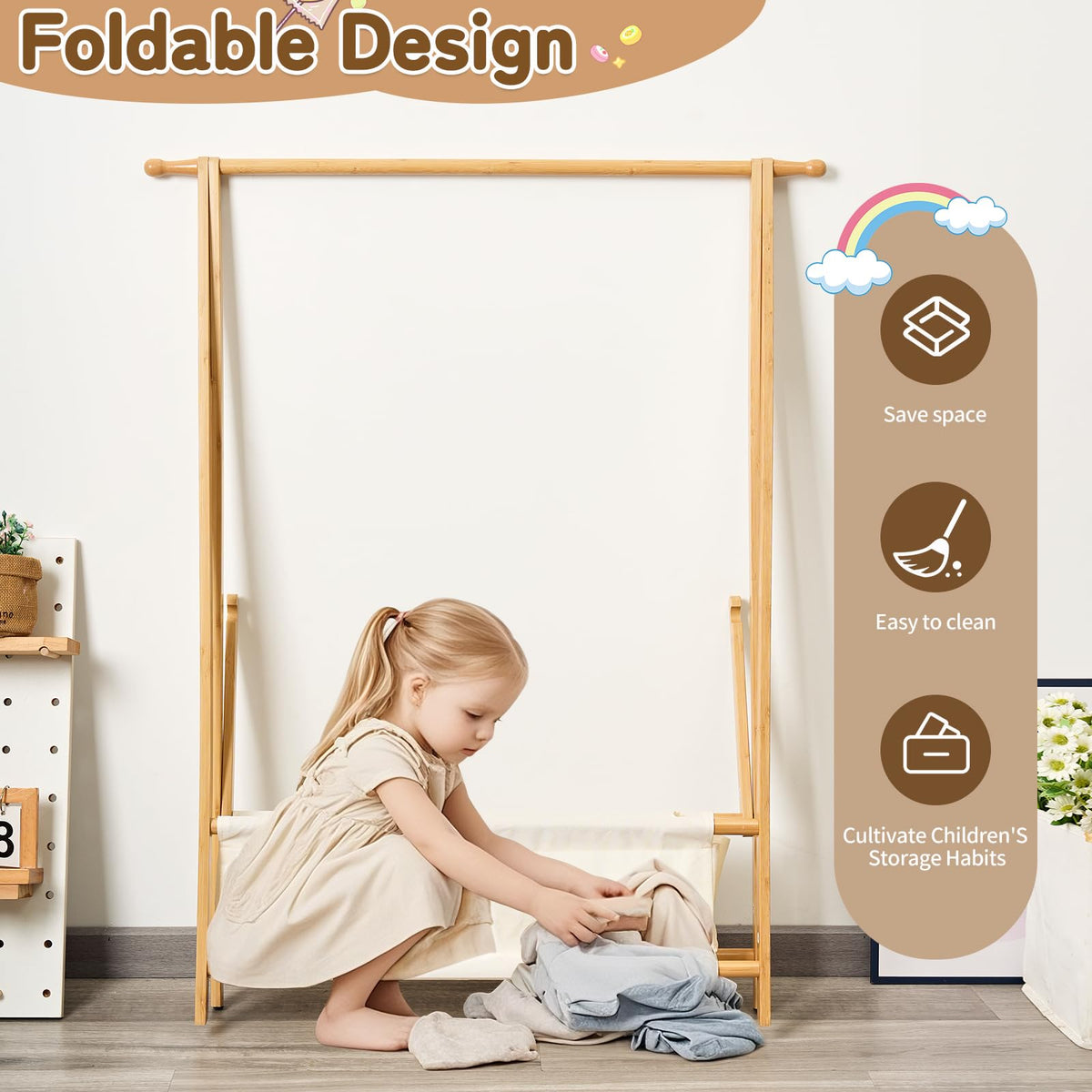 Bamnestor storage box and pocket view emphasizes toy and shoe organization.