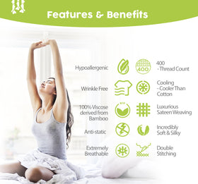 BAMPURE King sheet surface demonstrates breathable cooling fabric for hot sleepers.