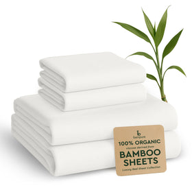 BAMPURE Luxury Series King Sheet Set packshot showing ultra soft bamboo viscose for cooling nights.