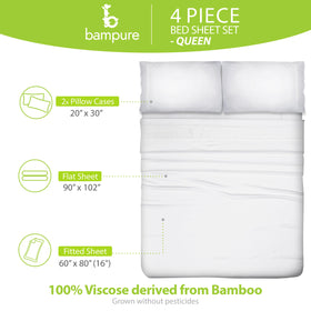 BAMPURE luxury-series queen sateen texture showcases silky-smooth bamboo fabric