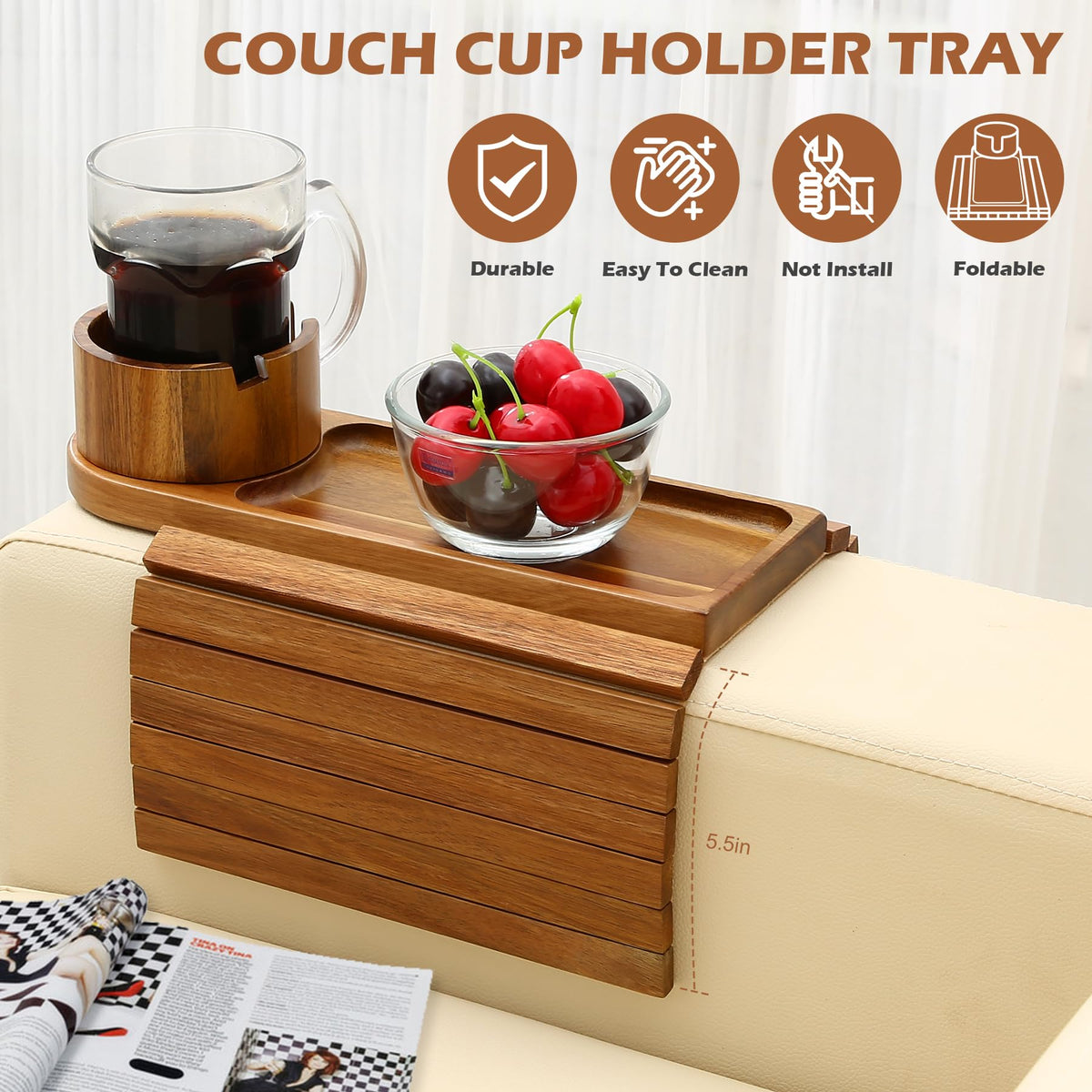 BAMTRAY compact space-saving design fits small living spaces and apartments.