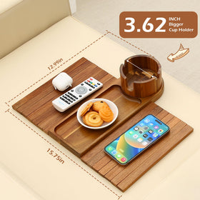 BAMTRAY non-slip pad enhances stability on the couch to reduce spills.