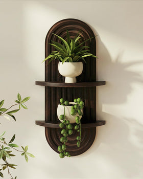 Bamworld boho wall decor plant wall shelf elevates home greenery.