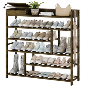 Bamworld shoe rack front-door assembly highlighting sturdy, space-saving design.