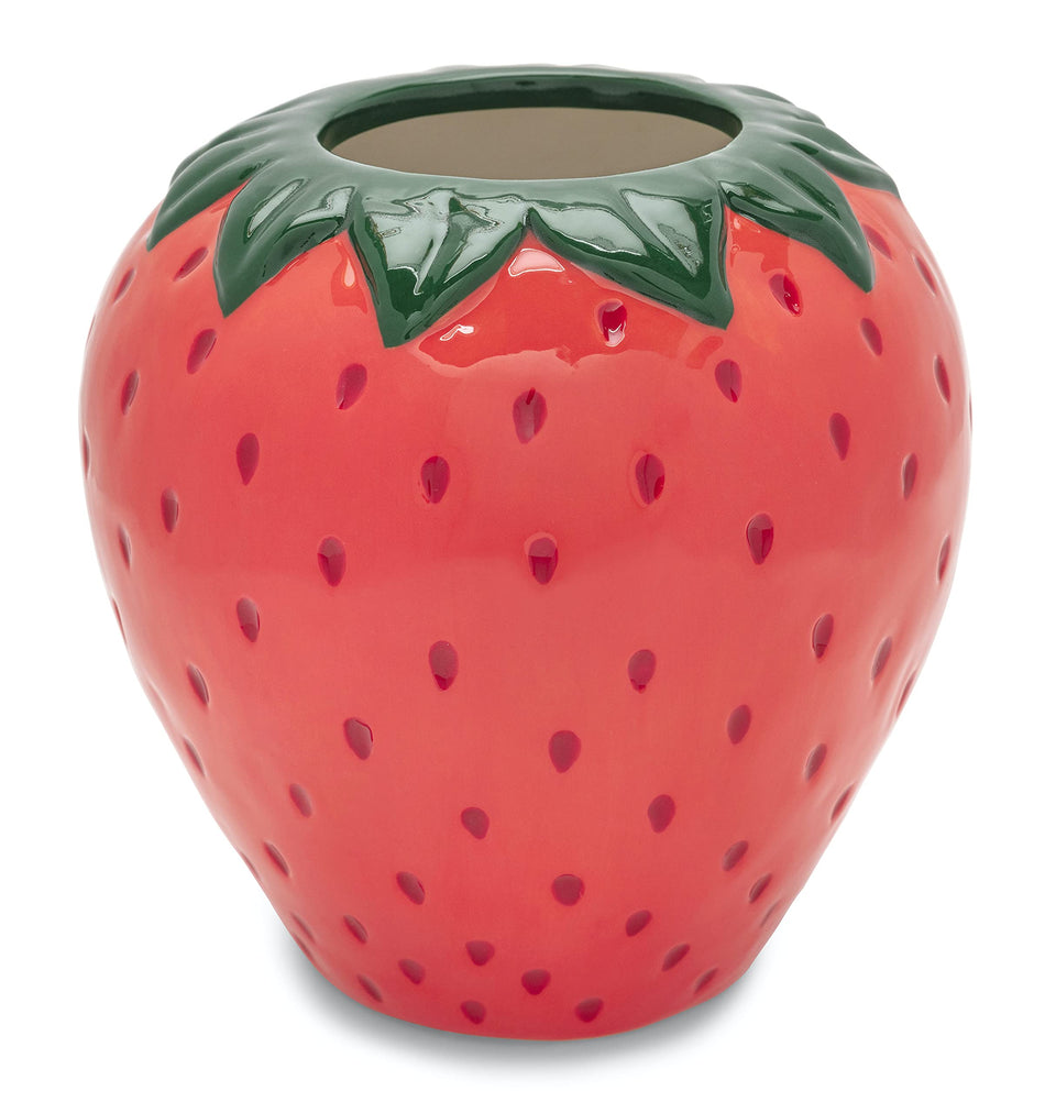 ban.do strawberry vase with textured detail adds playful charm to any shelf or desk