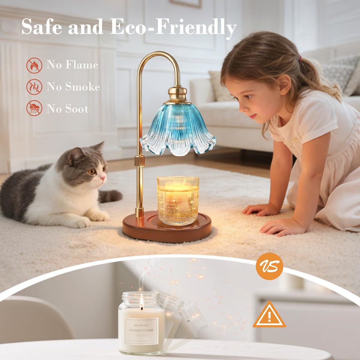 Banbanda candle warmer lamp anti-tip safety feature for stability