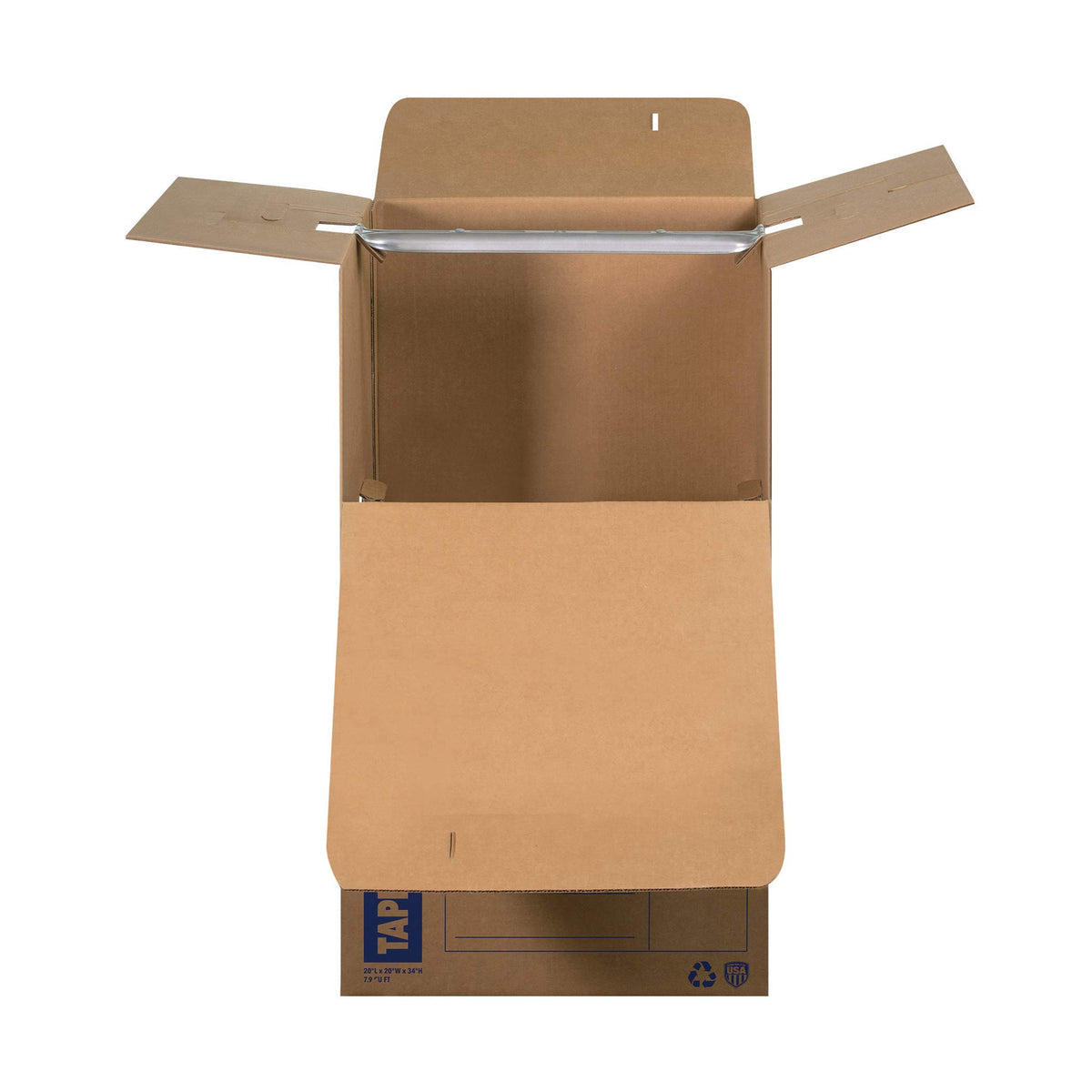 Bankers Box Short Wardrobe Box bottom holds bulky items securely.