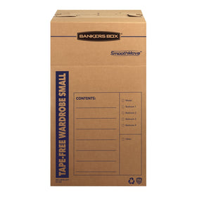Bankers Box Short Wardrobe Box closed securely for safe storage.