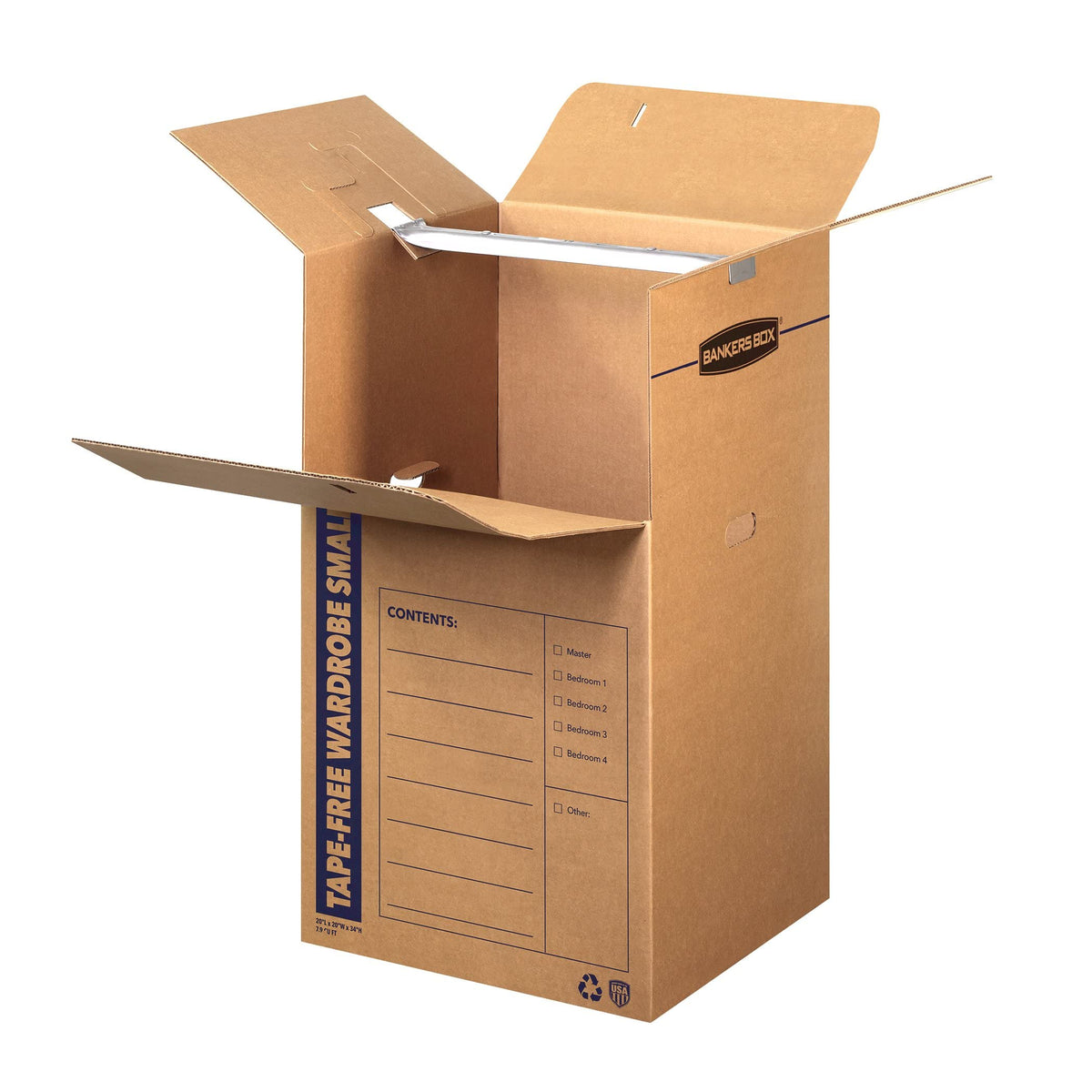 Bankers Box Short Wardrobe Box reusable and proudly made in the USA.