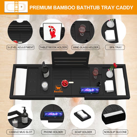 Banlilu bamboo bath tray with waterproof coating for durable, spa-like baths.