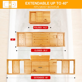 The bamboo wood finish highlights a durable, water-resistant surface for daily use.
