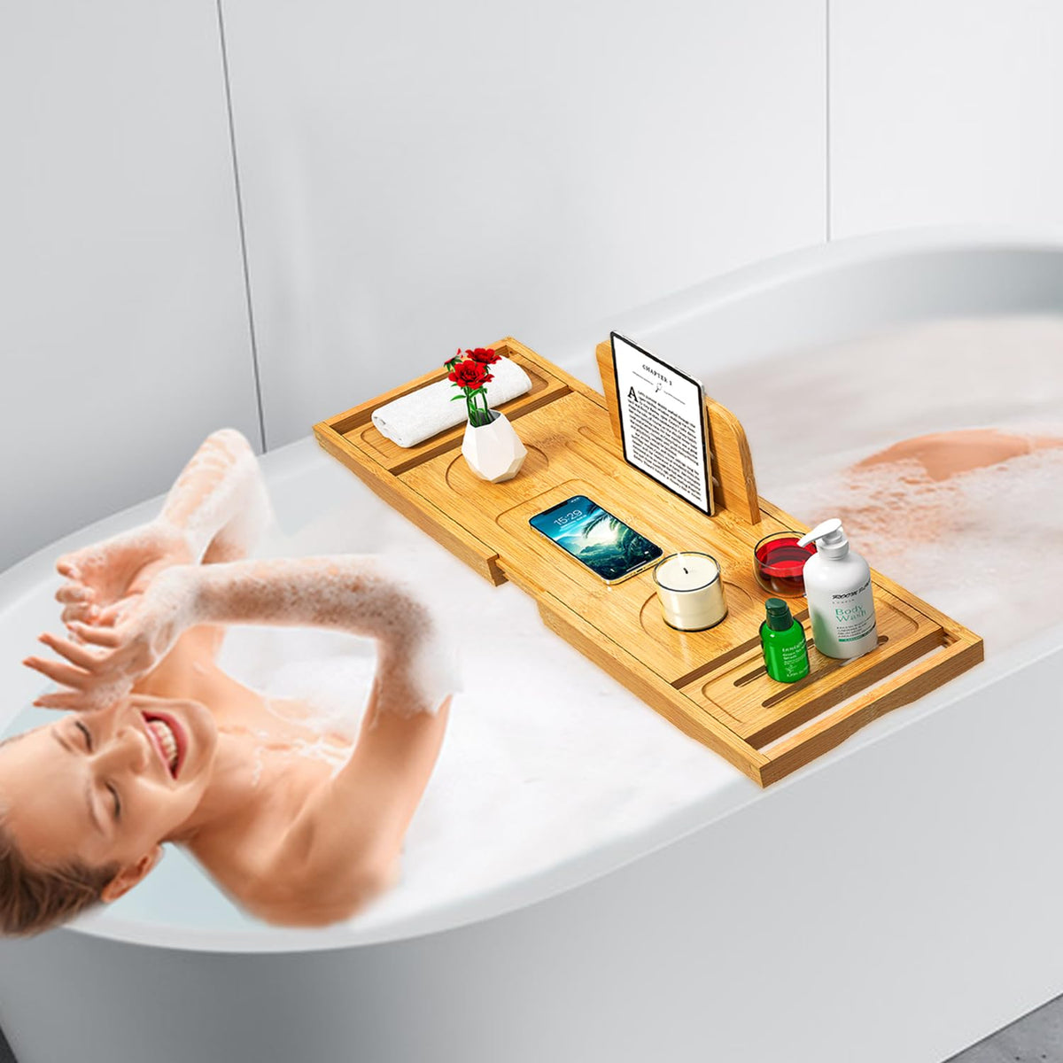 Banlilu bath tray enhances home spa moments