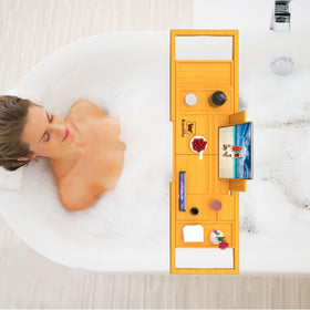Removable spa trays with Banlilu bathtub tray for organizing essentials.