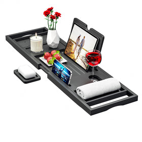 Banlilu expandable bathtub tray extends from 28.5 to 40 inches for a secure tub fit.