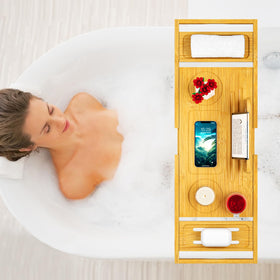 Banlilu tub tray featuring cup and wine glass holders