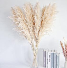Bannifll dried pampas grass used as an airy table centerpiece
