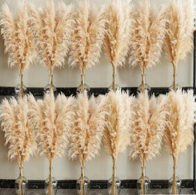 Bannifll 40-inch tall pampas grass bouquet in a vase for dramatic boho decor.