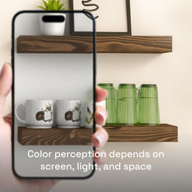 Baobab Workshop wall shelves ideal for spices, mugs, and décor.