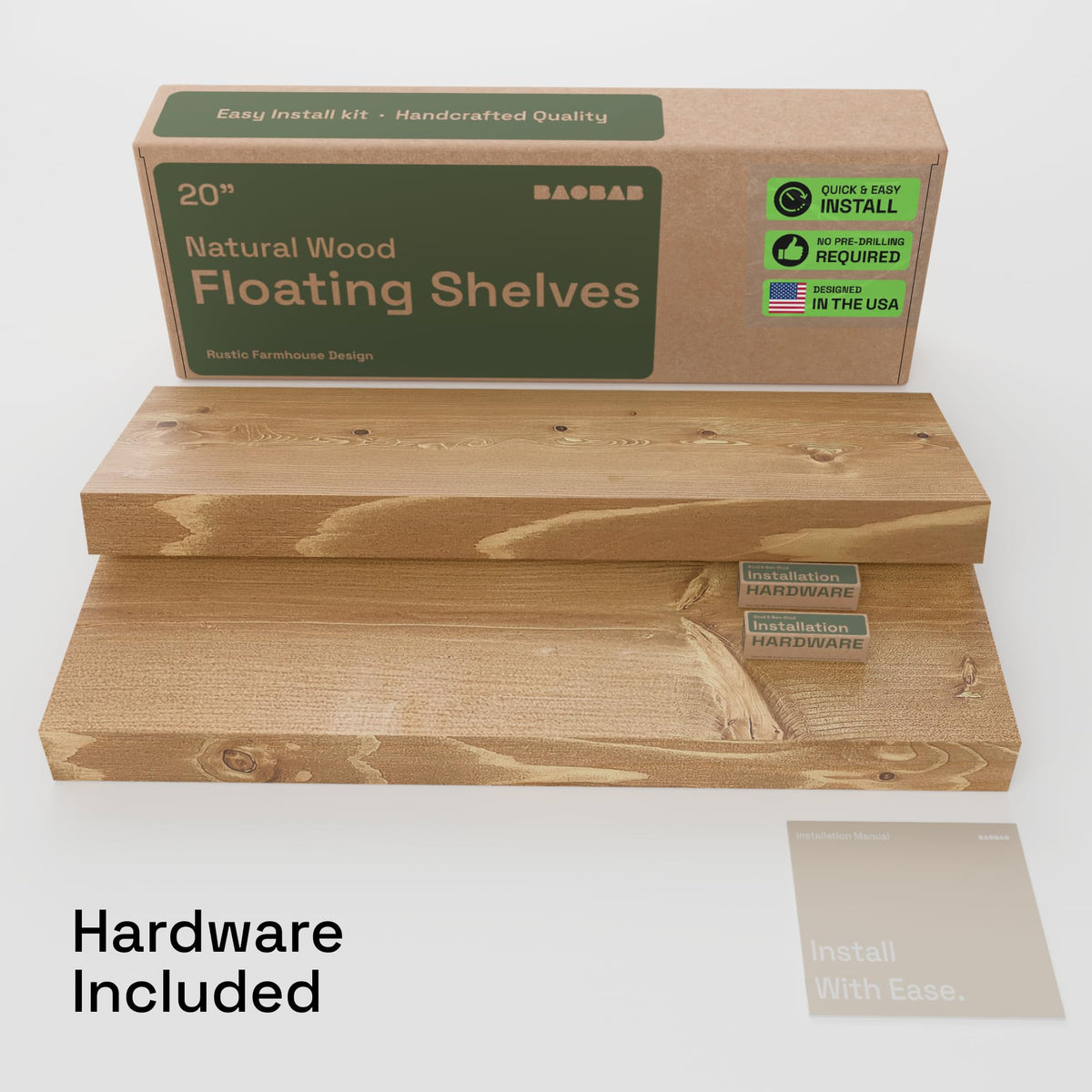 Baobab Workshop light oak finish panel grain complements bright, contemporary interiors.