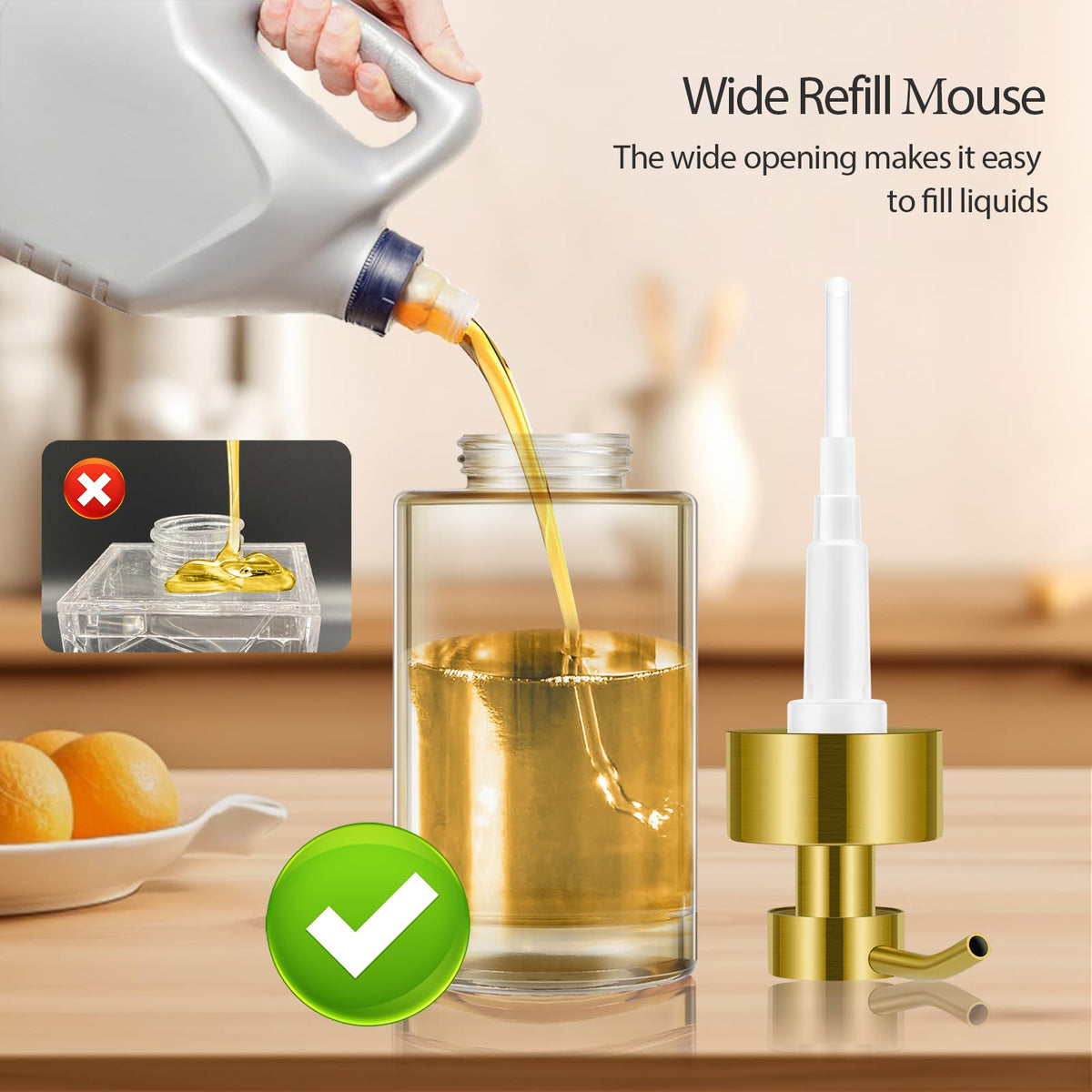 BaoDanRen 12oz glass dispenser with stainless steel pump for versatile liquids.