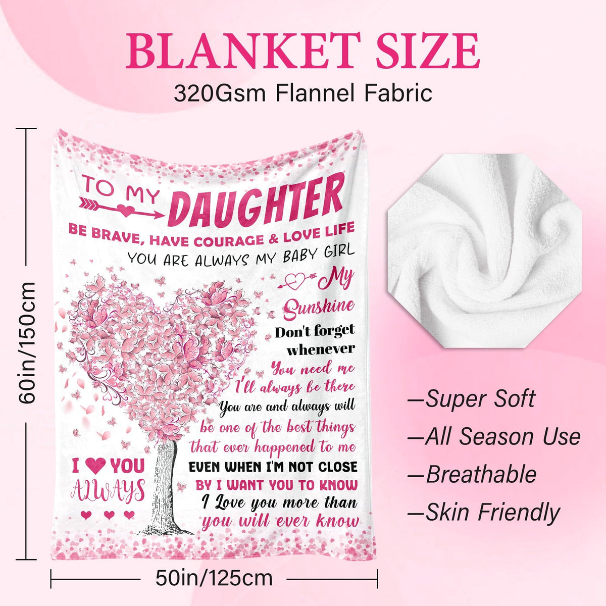 BAOERN Daughter Blanket draped over a couch adding cozy decor