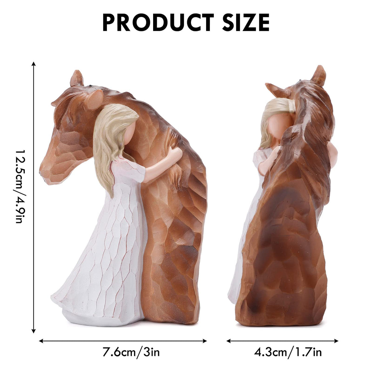 BAOPLAYKIDS Hand-painted resin figurine close-up: durable craft with warm cream tones.